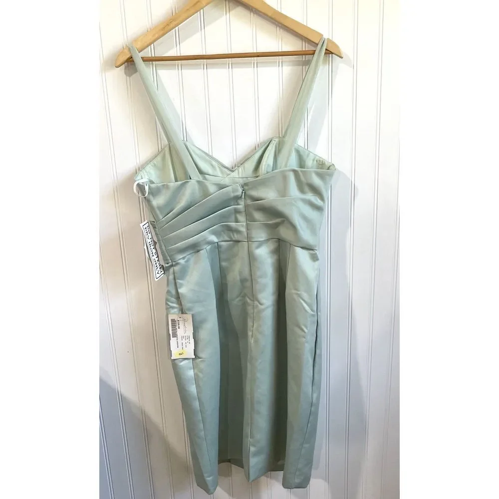 WTOO by Watters & Watters Mini‎ Dress 12 Seamist Green Sleeveless Formal Wedding - Picture 3 of 10
